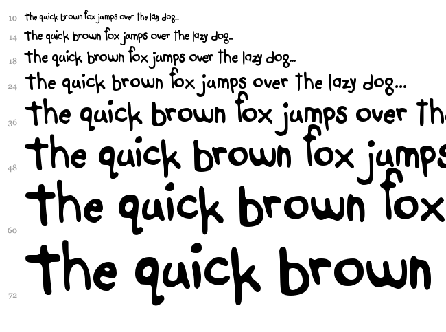 MTF Hello Again font waterfall